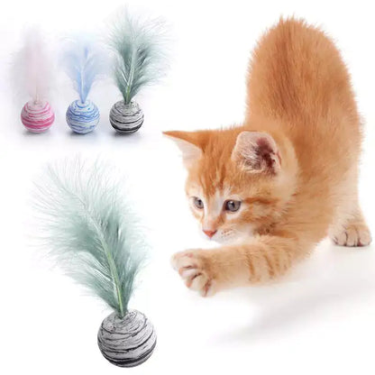 Juguete Para Gatos Bola de Plumas